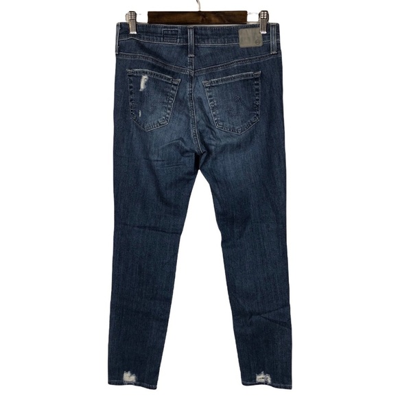 AG Adriano Goldschmied Dark Wash The Beau Slouchy Distressed Skinny Jeans 26 - Picture 2 of 9